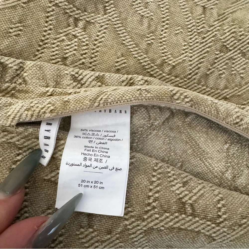 Pottery Barn 20X20 Sand Khaki‎ Geometrical Flower Bohemian Classic Pillow Case